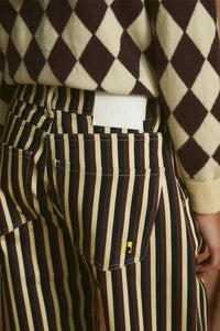 Sophie + Lucie Brown Trio Striped Boyfriend Jeans