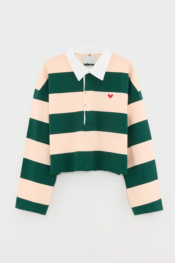 Bellerose Felito Bottle Green Stripe Polo Top