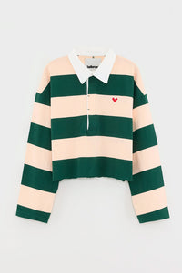 Bellerose Felito Bottle Green Stripe Polo Top