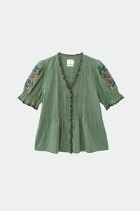 Indi & Cold Emerald Cross Stitch Embroidered Shirt