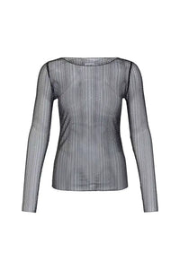 ICHI Noviola Black Sheer With Stones T-Shirt