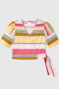 An'ge Soriana Belinda Stripe Wrap Top - The Mercantile London