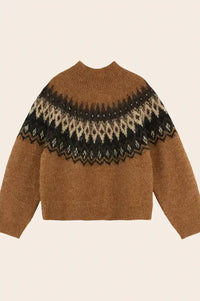 Emile Et Ida Ecrin Caramel Jacquard Jumper