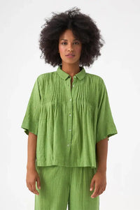Chicosoleil Rusty Peridot Green Blouse - The Mercantile London