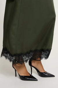 ICHI Laccie Forest Night Lace Edged Skirt - The Mercantile London