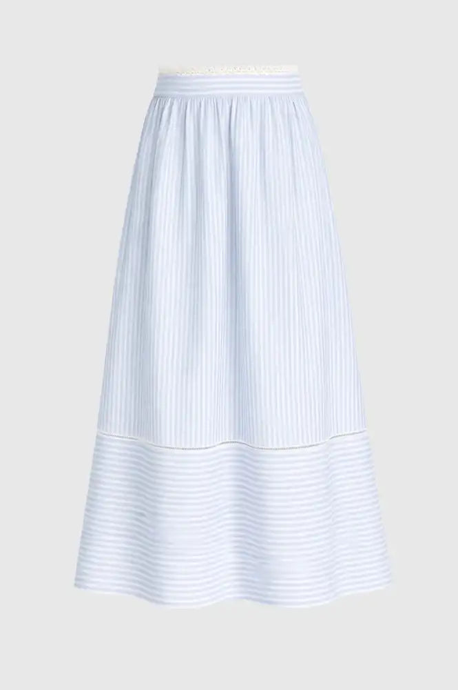 An'ge Ralyta Blue Striped Skirt - The Mercantile London