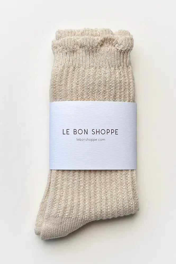 Le Bon Shoppe Linen Scallop Naturel Socks