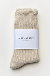 Le Bon Shoppe Linen Scallop Naturel Socks