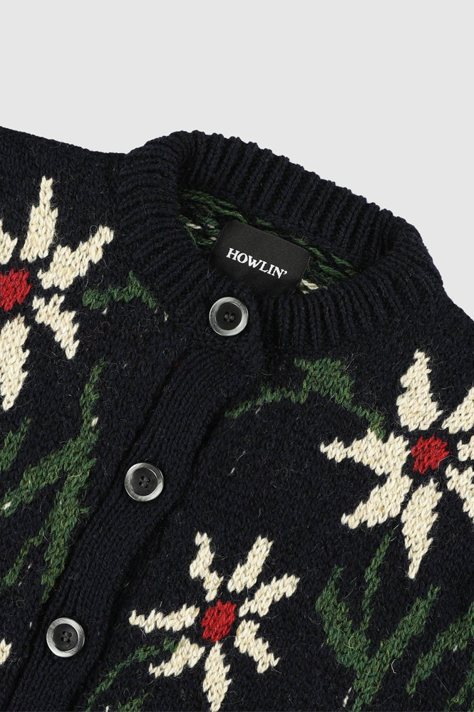 Howlin' Flower Print Navy Cardigan - The Mercantile London