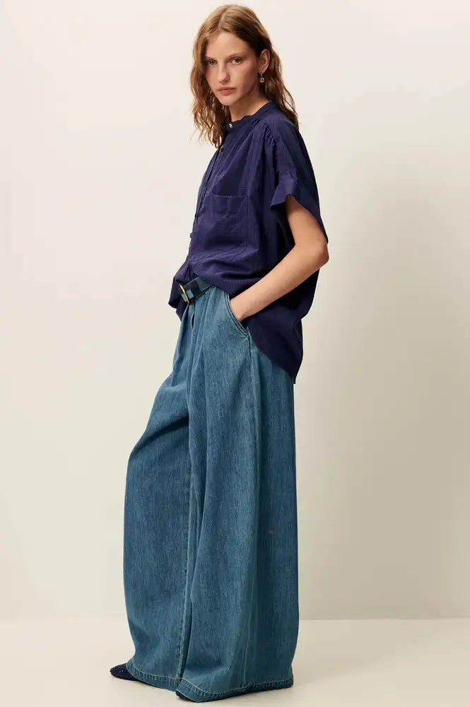 Sessùn Camille Blue Emilienne Blouse - The Mercantile London