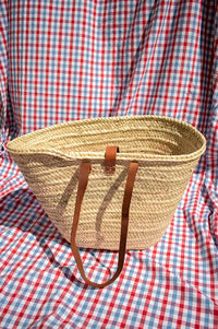 Mikwi Leather Buckled Woven Basket Bag