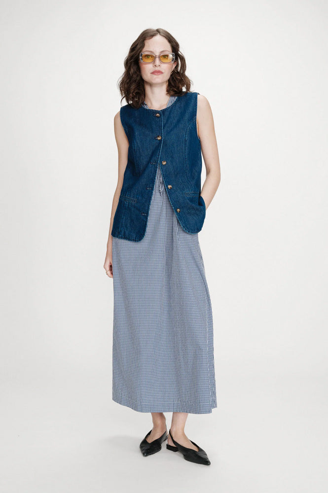 Grace & Mila Vallon Dark Denim Vest - The Mercantile London