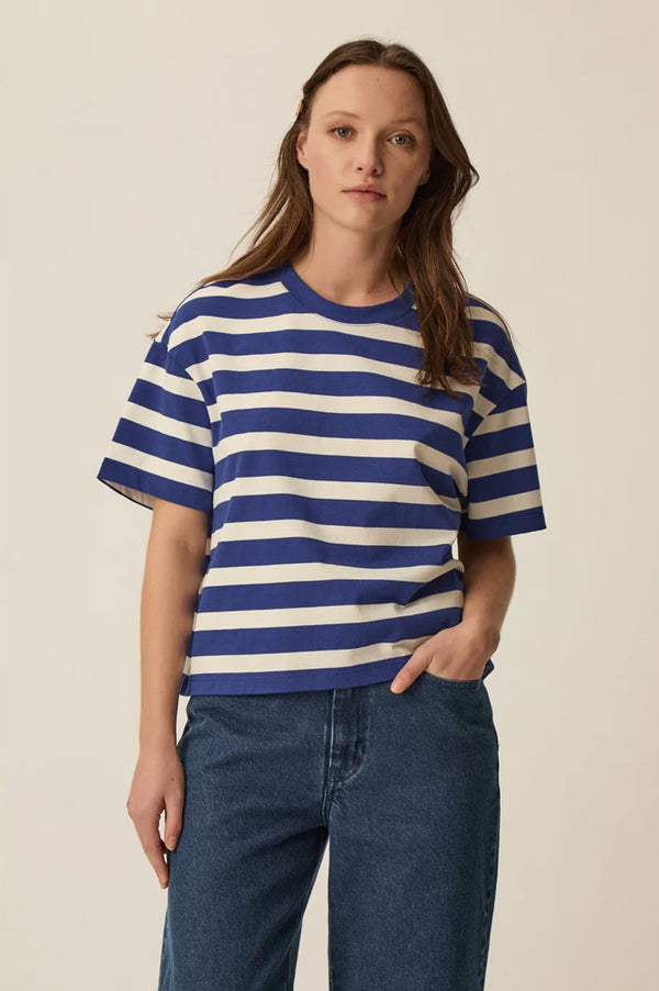 Des Petits Hauts Filma Indigo & Ecru T-Shirt - The Mercantile London