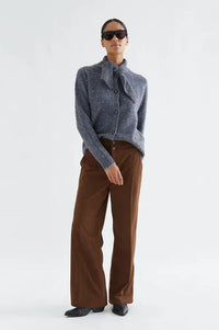 Compania Fantastica Blue And Brown Striped Knitted Cardigan