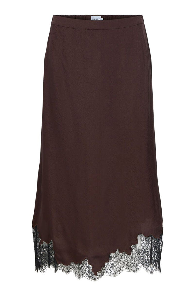 Object Dalme Seal Brown and Black Lace Skirt - The Mercantile London