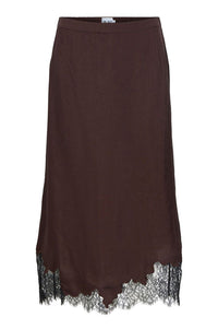 Object Dalme Seal Brown and Black Lace Skirt - The Mercantile London