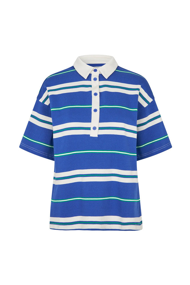 Lolly's Laundry Ulma Blue Stripe Polo T-Shirt