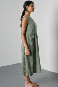 Bibico Elaine Green Striped Dress - The Mercantile London