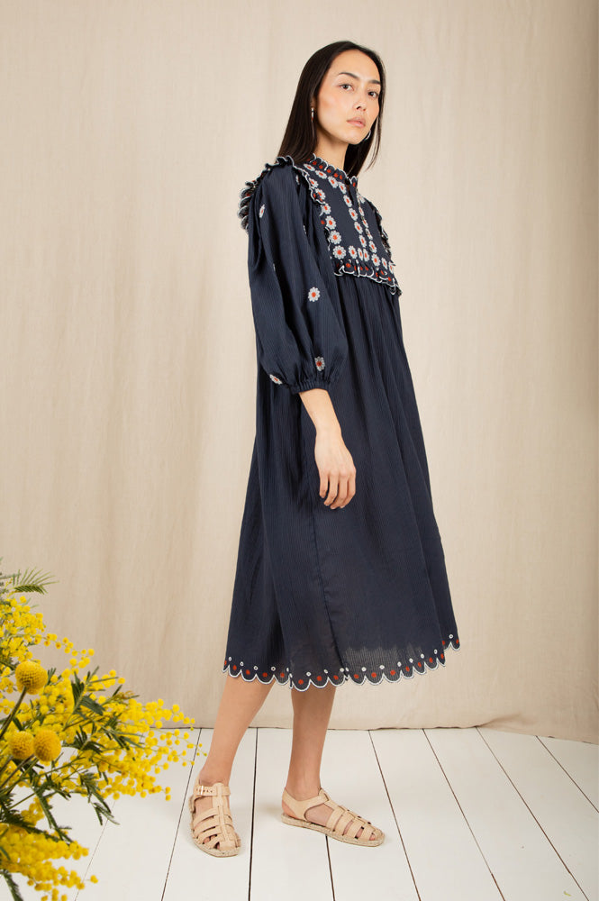 Bonté Rosa Navy Dress - The Mercantile London