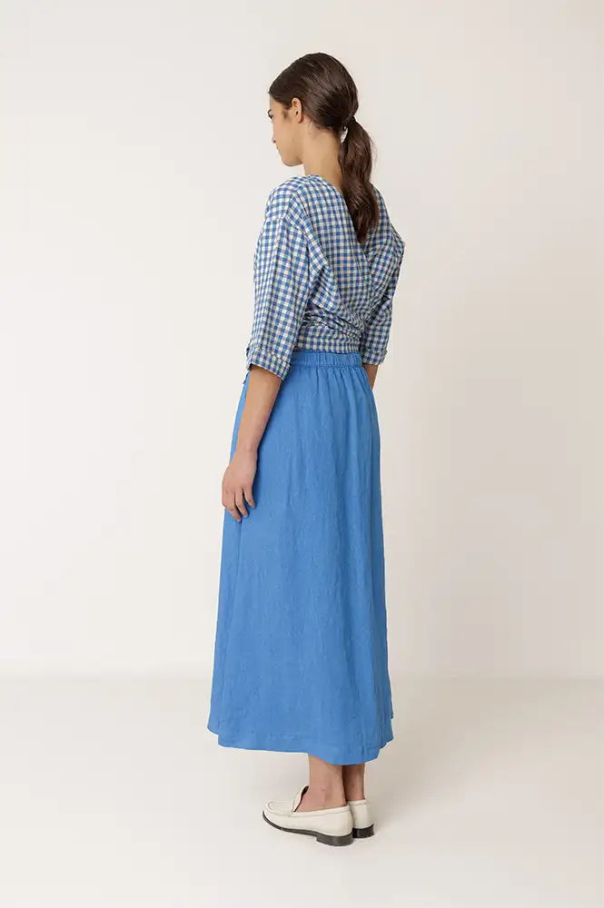 Indi & Cold Azul Linen Skirt - The Mercantile London