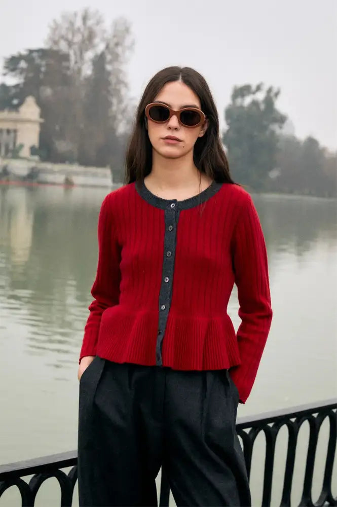 Sophie + Lucie Leila Red Knitted Cardigan