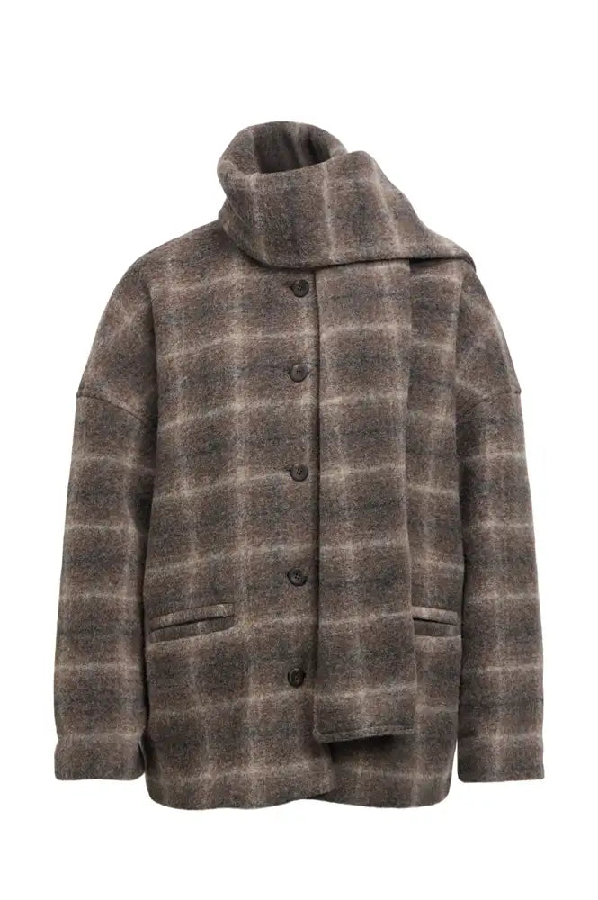 Object Maise Carafe Check Scarf Jacket