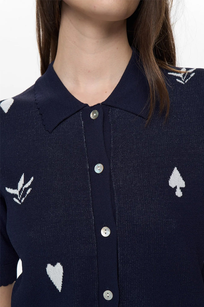 Numph Malitta Dark Sapphire Short-Sleeve Cardigan