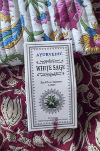 Namaste Ayurvedic Masala Backflow White Sage Incense Cone