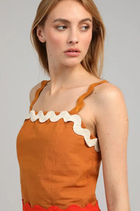 An'ge Soline Gold Ric Rac Top