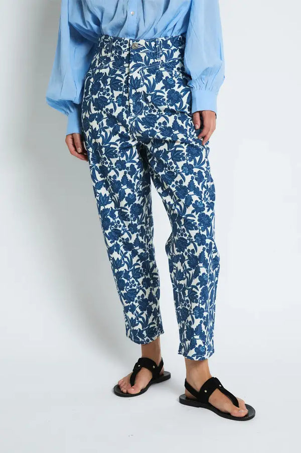 Sophie + Lucie Blee Blue Floral Jeans - The Mercantile London