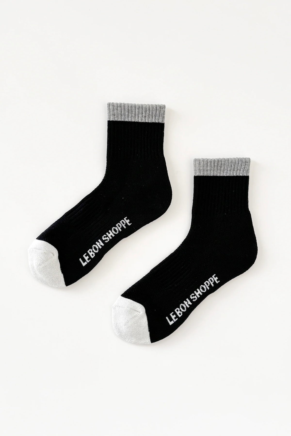 Le Bon Shoppe Girlfriend Colour Block Black Grey Socks