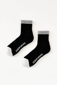 Le Bon Shoppe Girlfriend Colour Block Black Grey Socks