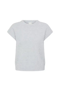 ICHI Aniles Cloud Dancer Metallic Knit Top