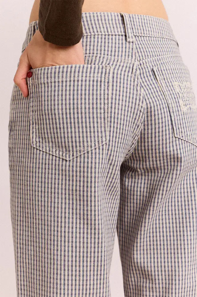 Damson Madder Anya Navy Checked Capri Jeans