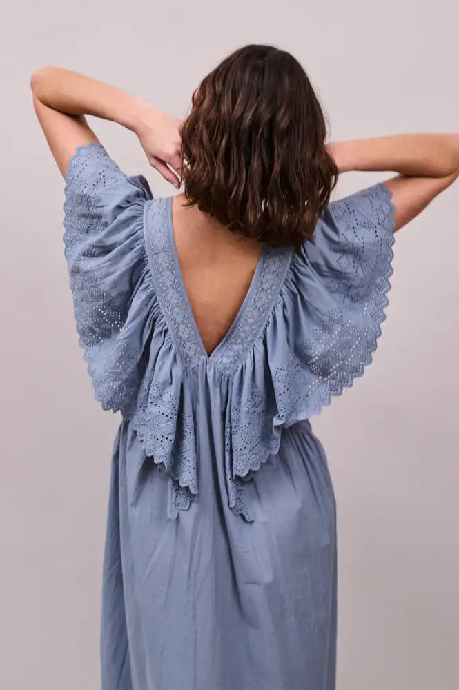 Faune Camelia Cornflower Blue Dress - The Mercantile London