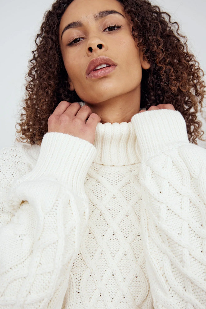 Noella Lael Ivory Turtle Neck Jumper - The Mercantile London