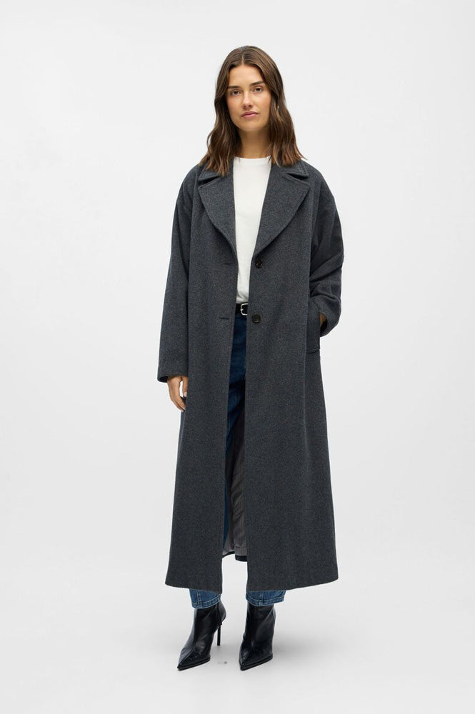 Object Aubrey Grey Longline Coat - The Mercantile London