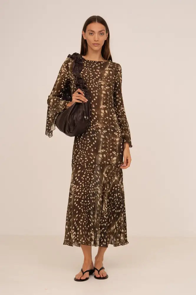 Carmen Says Jester Bambi Noir Print Dress - The Mercantile London