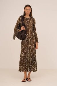 Carmen Says Jester Bambi Noir Print Dress - The Mercantile London