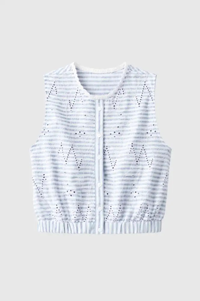 An'ge Salyta Blue Striped Top - The Mercantile London