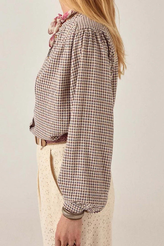 Maison Hotel Vichy Macedonia Check Blouse - The Mercantile London
