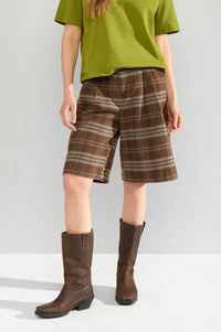 Numph Ezma Kelp Plaid Bermuda Shorts