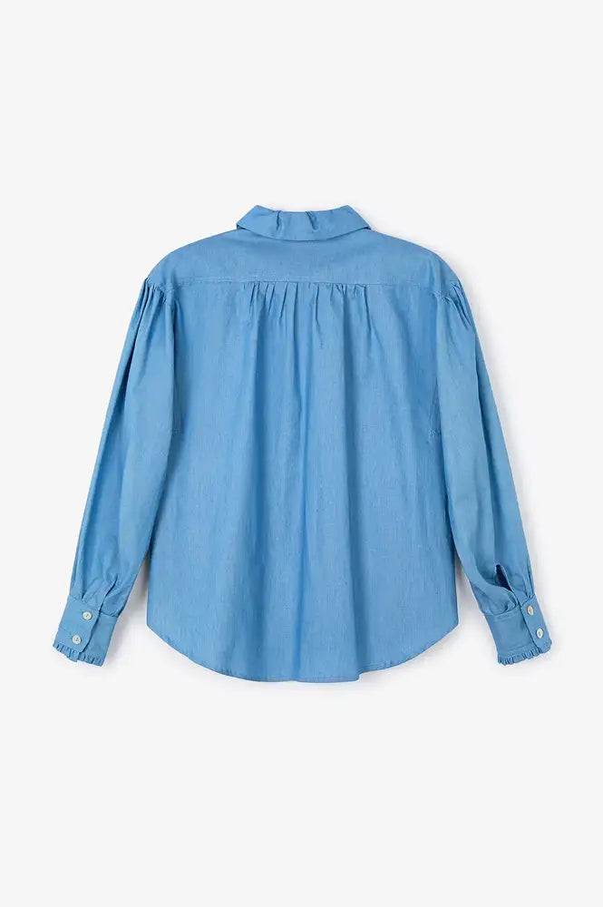 Sophie + Lucie Maribel Blue Denim Blouse - The Mercantile London