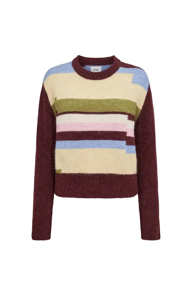 Numph Riette Fig Pixel Stripe Jumper