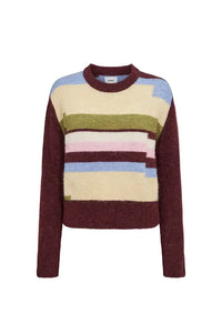 Numph Riette Fig Pixel Stripe Jumper