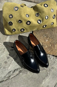 Billi Bi Polido Black Pointed Loafers - The Mercantile London