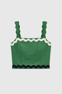 An'ge Soline Green Ric Rac Top
