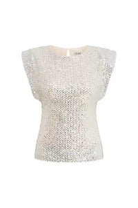 ICHI Faula Frosted Almond Sparkle Top