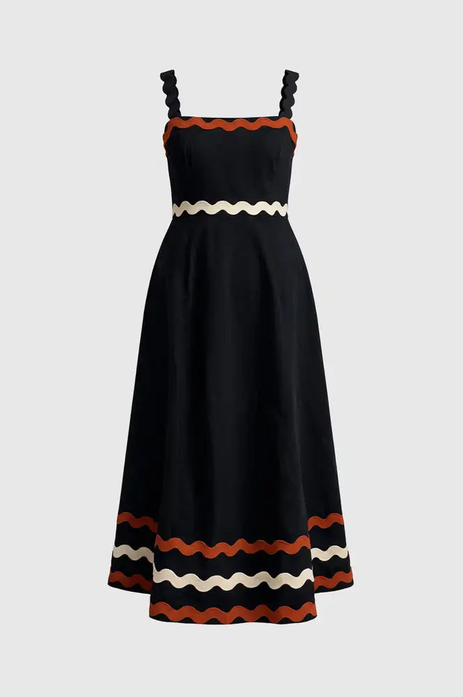 An'ge Ovalentin Black Ric Rac Dress