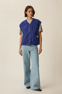 Des Petits Hauts Gaelle Indigo Sleeveless Vest - The Mercantile London